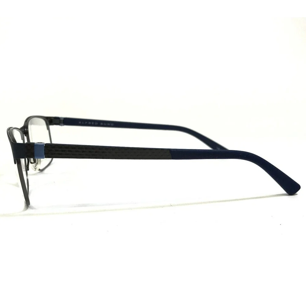 Alfred Sung Eyeglasses Frames AS5083 NVY CEN Blue Gray Square Full Rim 55-16-140